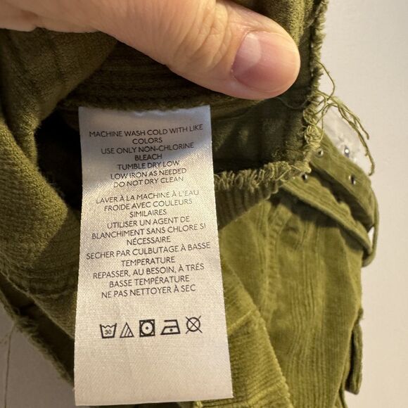 Urban Outfitters Micro Mini Skirt Green Corduroy Cargo Y2K Grunge Women sz Small - Picture 4 of 8